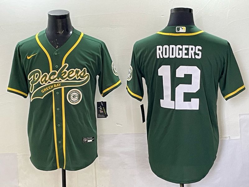 Men 2025 Green Bay Packers #12 Rodgers Green Joint Name Nike Limited NFL Jersey style 007->green bay packers->NFL Jersey